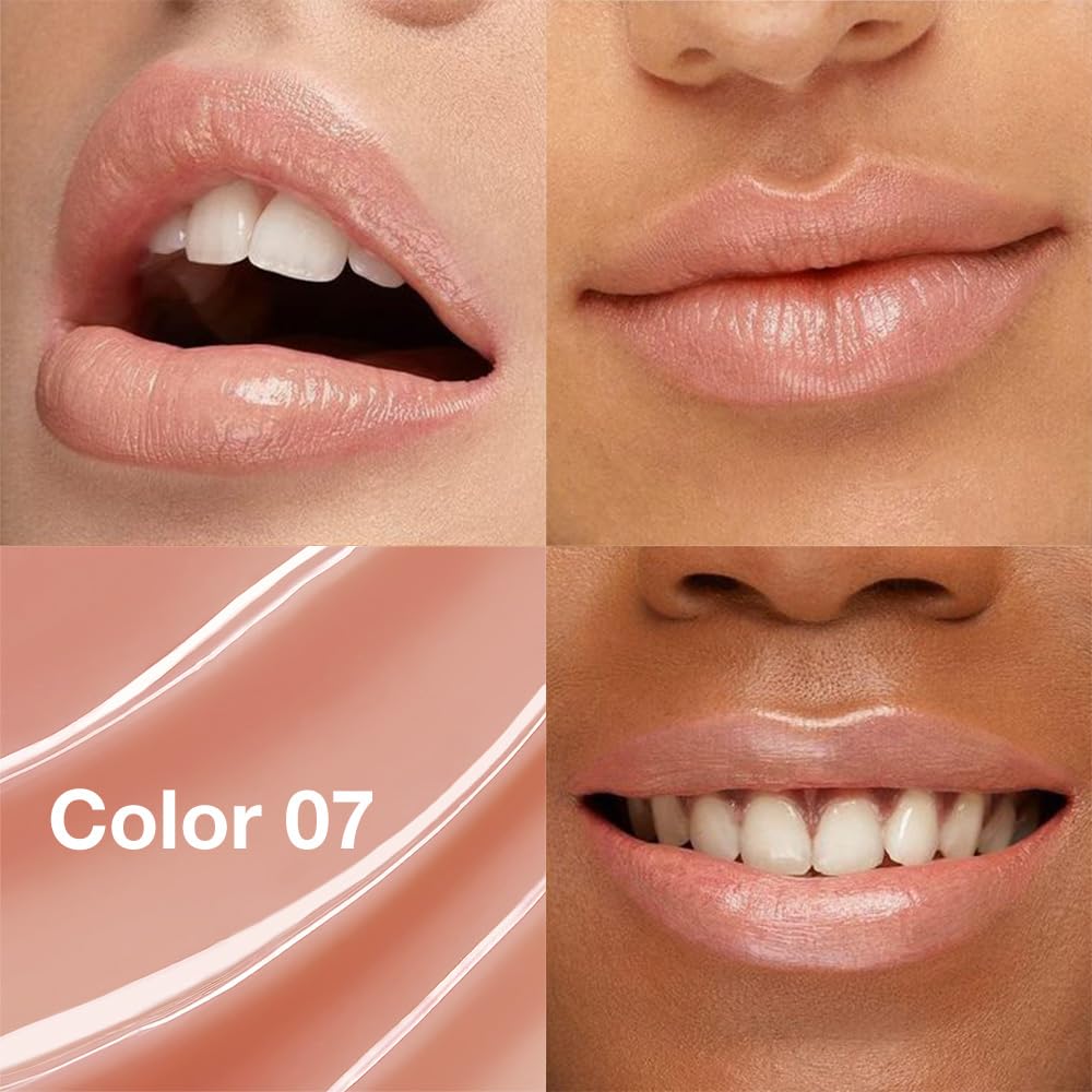 1Pcs Tinted Lip Balm Moisturizing Lipstick – Waterproof Hydrating Matte Lip Balm for Women, Creamy Natural Color Stain for Dry Lips, Soft Matte Finish with Subtle Scent (#07 Almond Skin)