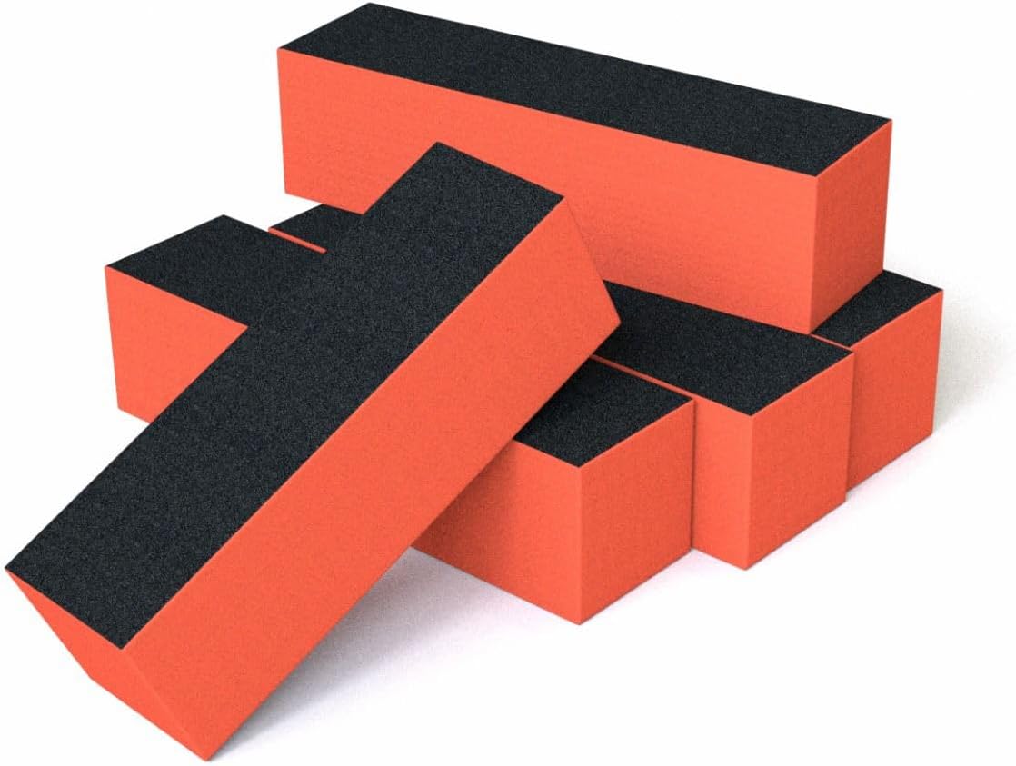 Durable Nail Buffer Sanding Block 100/180/100 Grit Orange Buffer for Buffing Pedicure Tool 5 Pcs