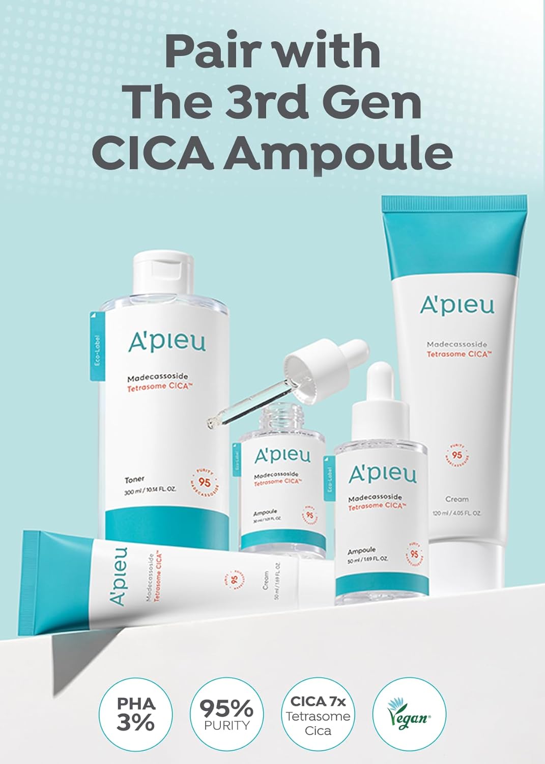 A'PIEU Madecassoside Tetrasome Cica Cream 1.69 fl oz/ 50ml - Upgraded Absorption, Enhanced Skin Barrier, Calming Effects - Centella Asiatica, Asiaticoside, Asiatic Acid