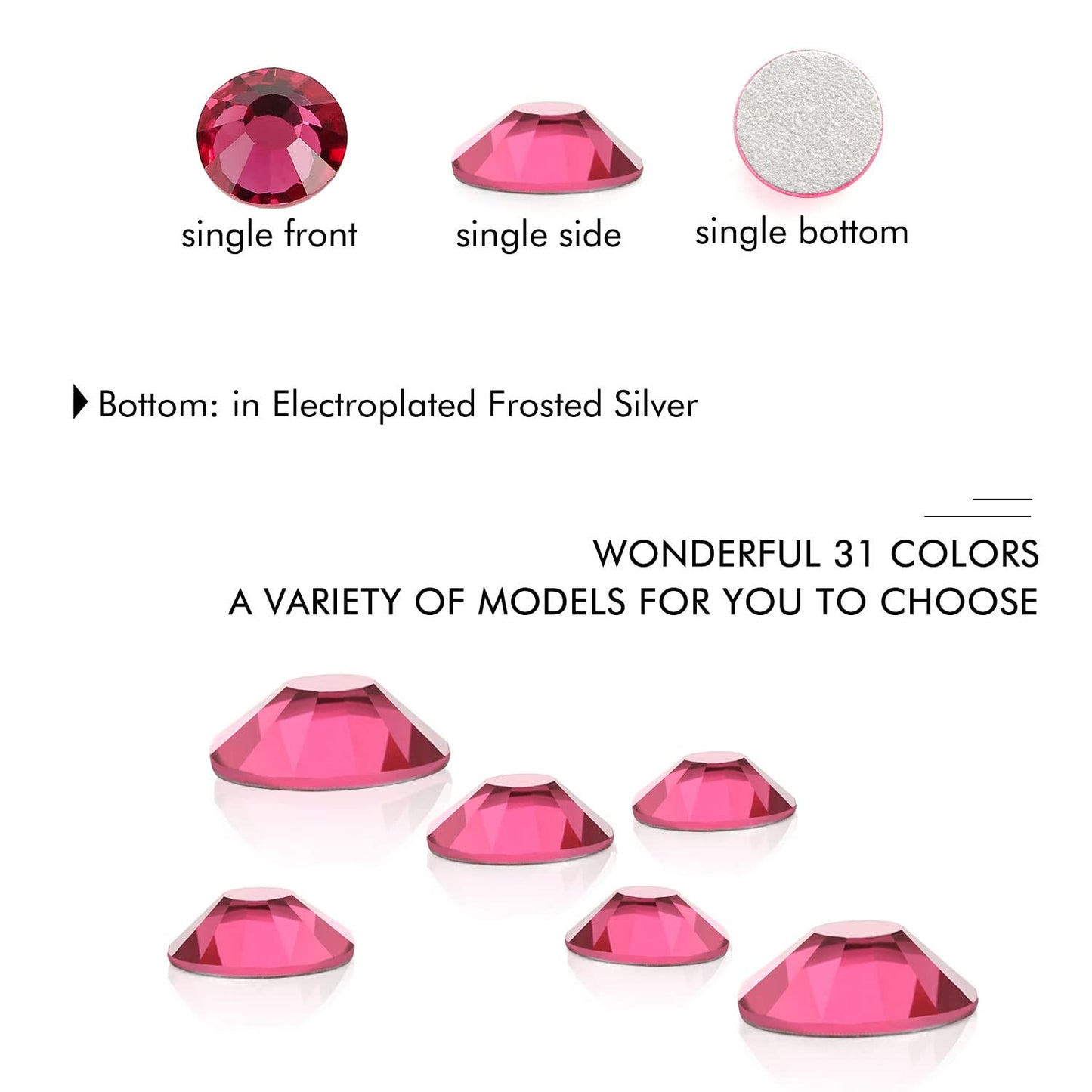 1440Pcs Rose Crystal Rhinestones,Glass Flatback Rhinestones Gemstones Small for Nail Face Makeup Art Crafts Clothes Decoration -(SS4,1.6mm,Rose)