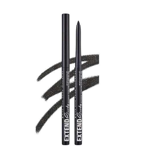 Black Shimmer Eyeliner Pencil Waterproof Retractable Black Gel Eyeliner Smudge-proof Hypoallergenic Makeup (12#)