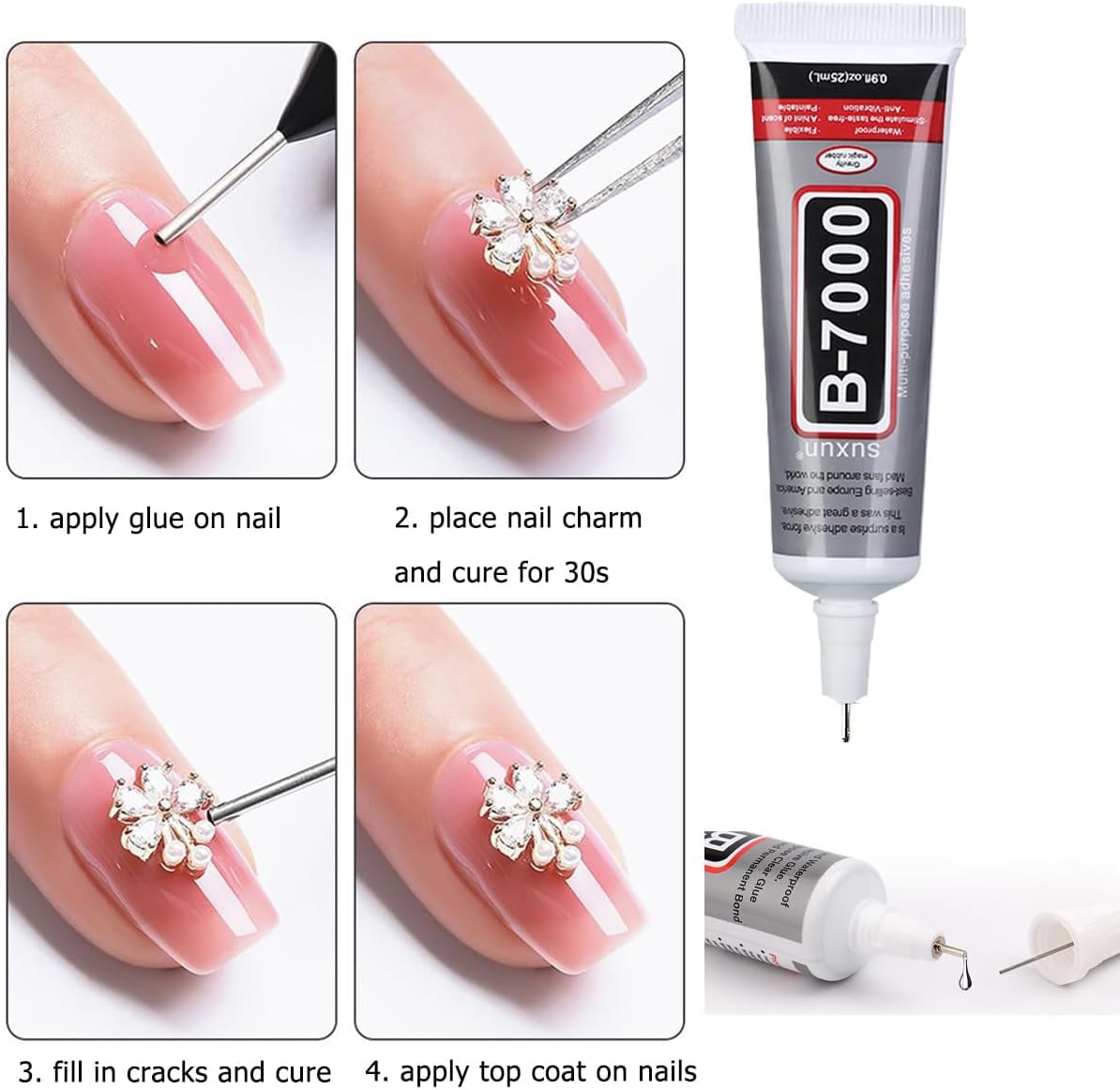 Black Rhinestones for Bedazzling with B7000 Glue, 2mm 3mm 4mm 5mm 6mm (SS8-SS30) Non-Hotfix Flatback Black Diamonds Kit, Nail Crystals Gems Beads for Bedazzling Crafts,DIY Art, Makeup Decoration