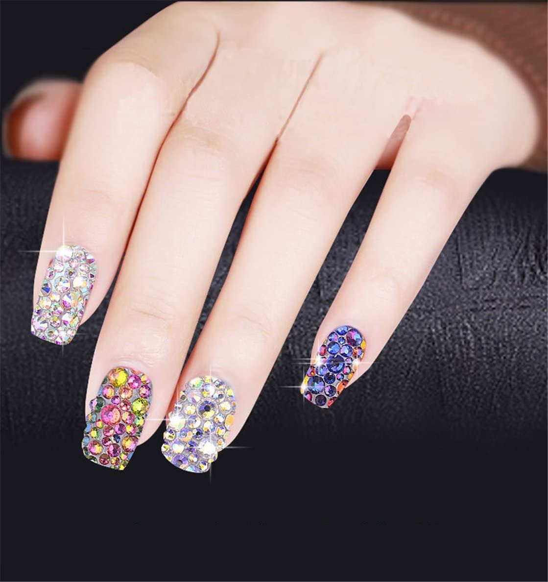 500 Pieces SS30 6mm Flatback Rhinestones AB Clear Round Gems Crystals for Nail Art DIY Crafts Clothes Shoes Bags （Transparent Light Green AB）