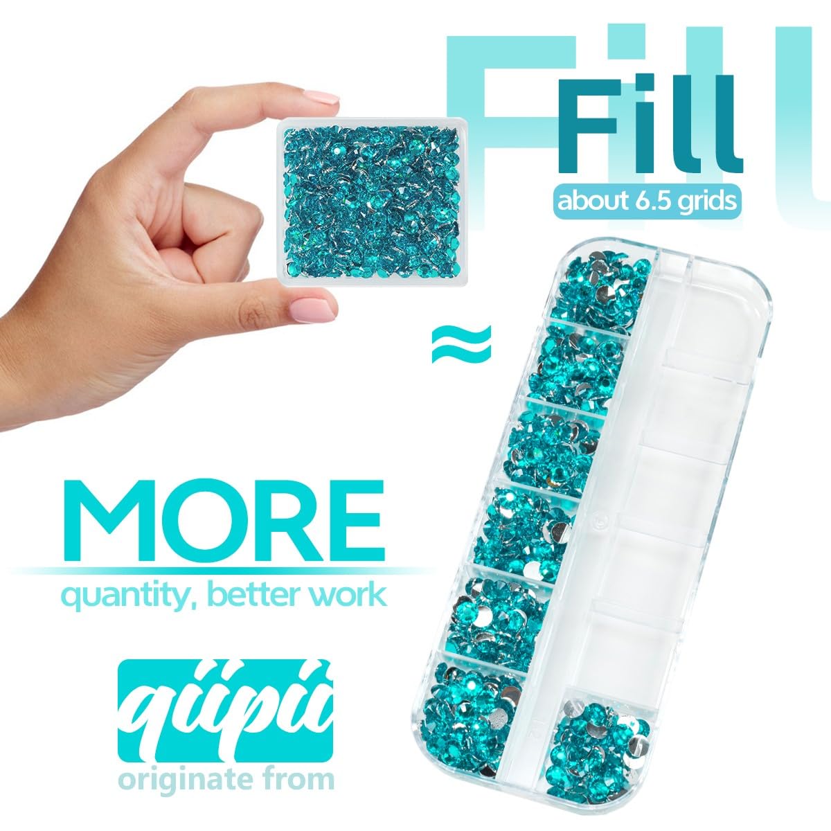 Teal Blue Crystal Resin Rhinestones for Crafting Turquoise Blue Flatback Stones Gems 3mm 4mm 5mm Non-Hotfix Diamonds Crystals Charms for Nails Face Eyes Makeup Body Tumblers Mugs Crafts Shoes