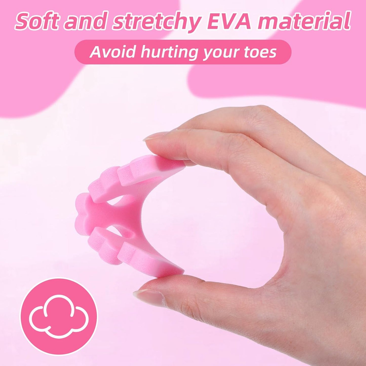 500 Pcs (250 Pairs) Toe Separators Pedicure Tool Kit Soft Toe Spacers for Pedicures Spreaders Finger Dividers for Women Men Feet Nail Toenails Art Painting Polish Spa