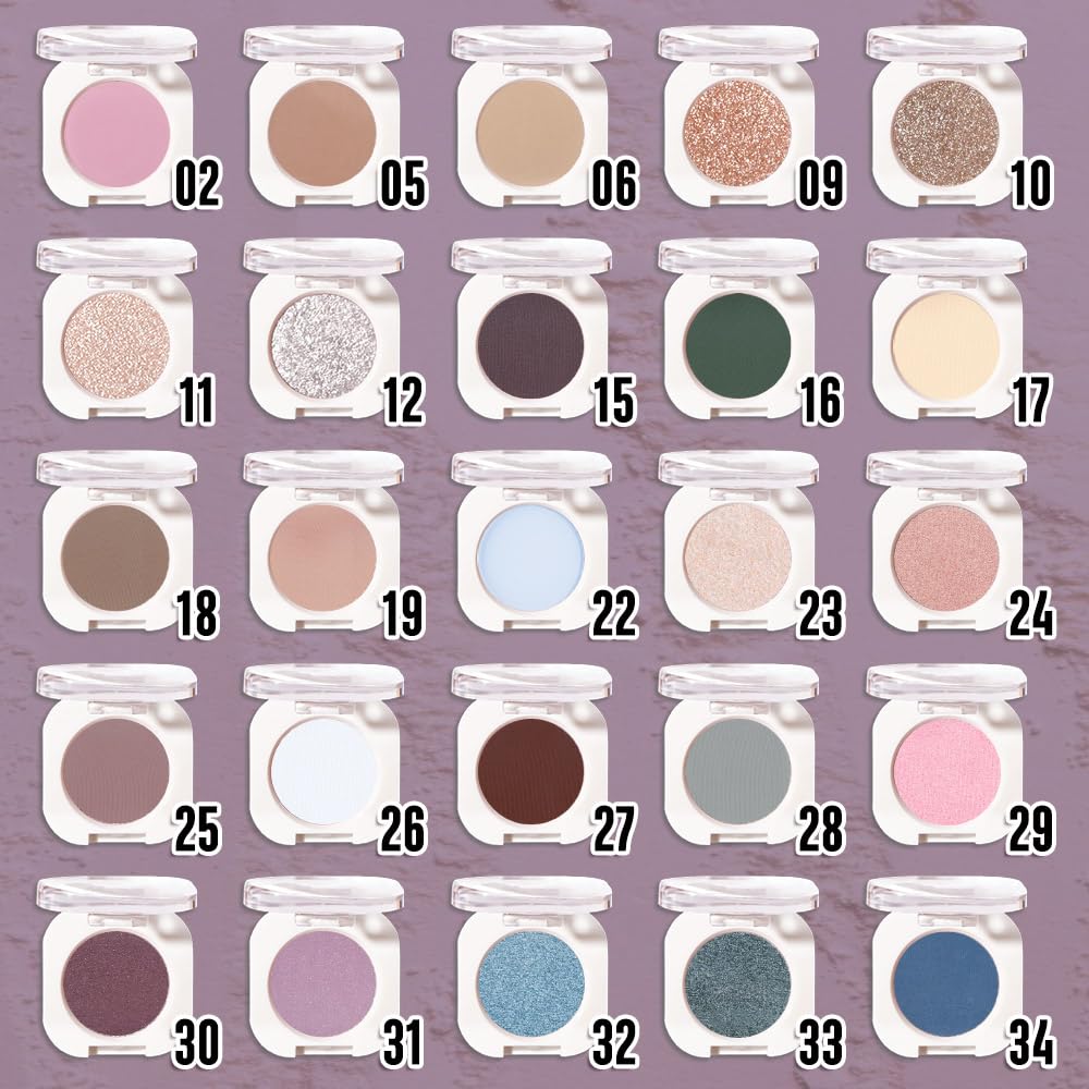 Single Matte Eye Shadow Palette Makeup, Eggplant Matte Eyeshadow for Women, Monochrome Eye Shadow Makeup, Pigmented Waterproof Sombras Para Ojos, Vegan, Talc, Paraben & Cruelty Free, 15
