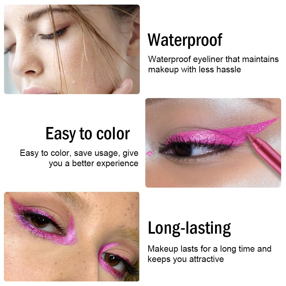 Kaely Gel Eyeliner Pencil for Women, Pearl Peach Red Eye Liner Waterproof Smudge Proof with Sharpener, Waterline Eye Makeup Liners, delineador de ojos contra el agua, Vegan & Cruelty-Free, 04