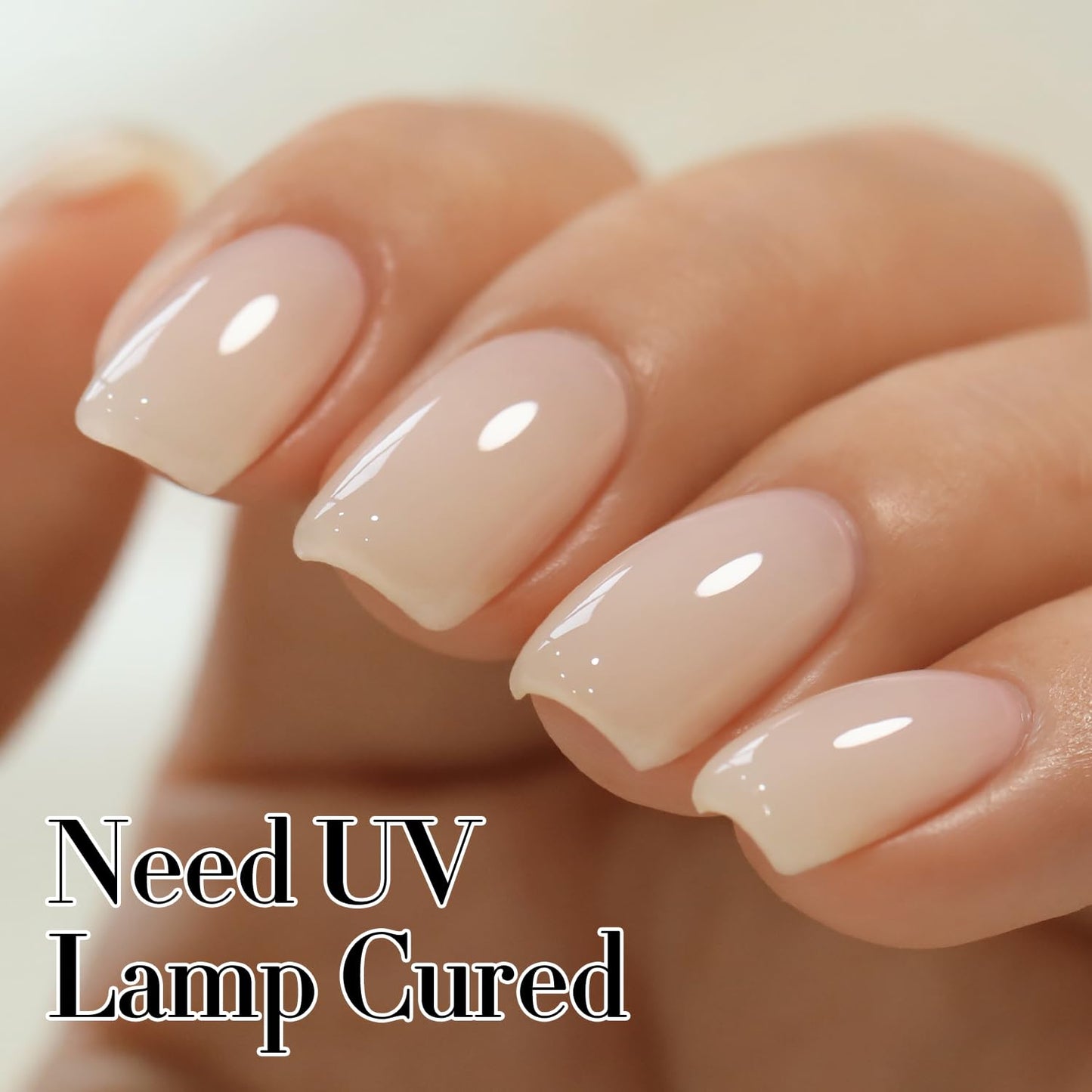 Double Rhythm 0.50 OZ Translucent Gel Polish Same Color Same Bottle Sheer Pastel Neutral Natural Milky 15 ML Jelly UV Nail Art DIY at Home (Cream Yellow-A1526)