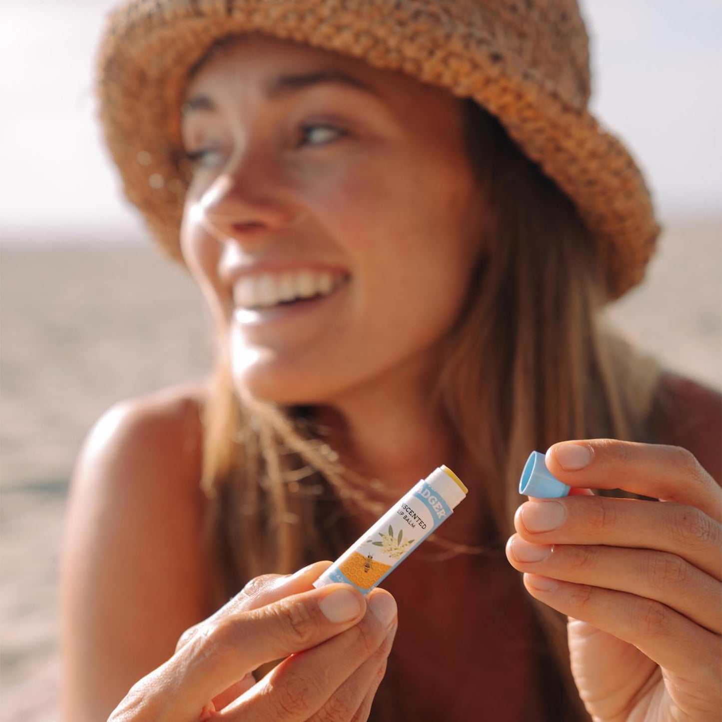 Badger Unscented Classic Lip Balm, 100% Organic Lip Balm for Sensitive Lips, Long Lasting Lip Moisturizer w/Light Silky Texture, 4 Pack