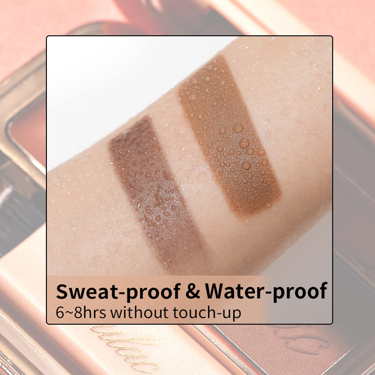 Oulac Waterproof Light Eyebrow Powder Kit with Brow Brush 2 in1 Long Lasting Instant Eyebrow Pomade & Powder Natural Makeup for Sparse Brows 3.2 g/0.11 oz (Golden Blonde）
