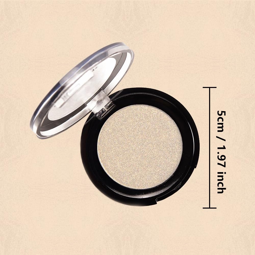 Monochrome Powder Eyeshadow Palette Makeup,Champagne Natural Neutral Single Shimmer Eye Shadow for Older Women,Sparkly Eye Finish,Long Lasting Naturing-Looking
