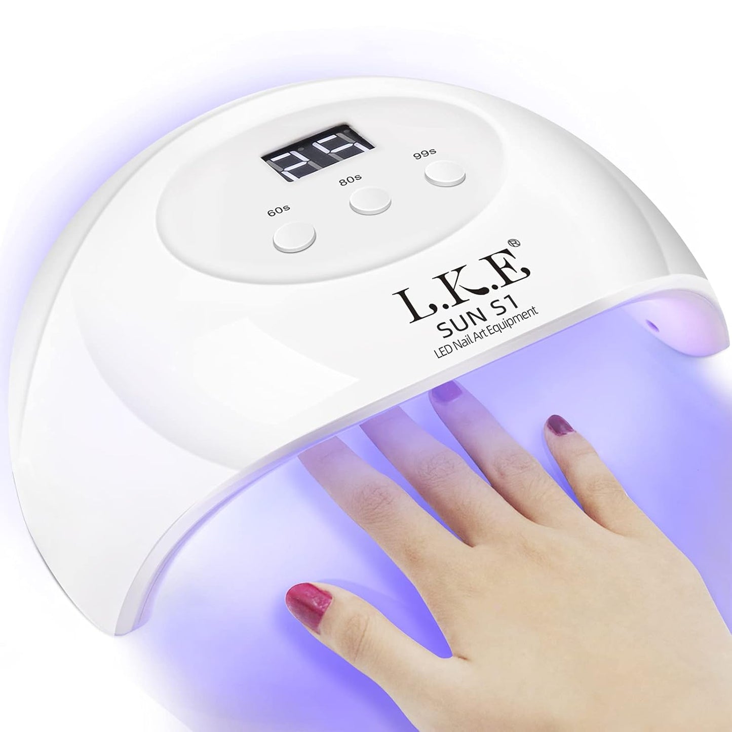 UV LED Nail Lamp, LKE Nail Dryer 72W Gel Nail Polish Curing Lamp UV Nail Lamp LED Nail Lamp for Gel Nail Polish Kit Nail Light Nail Art Accessories White