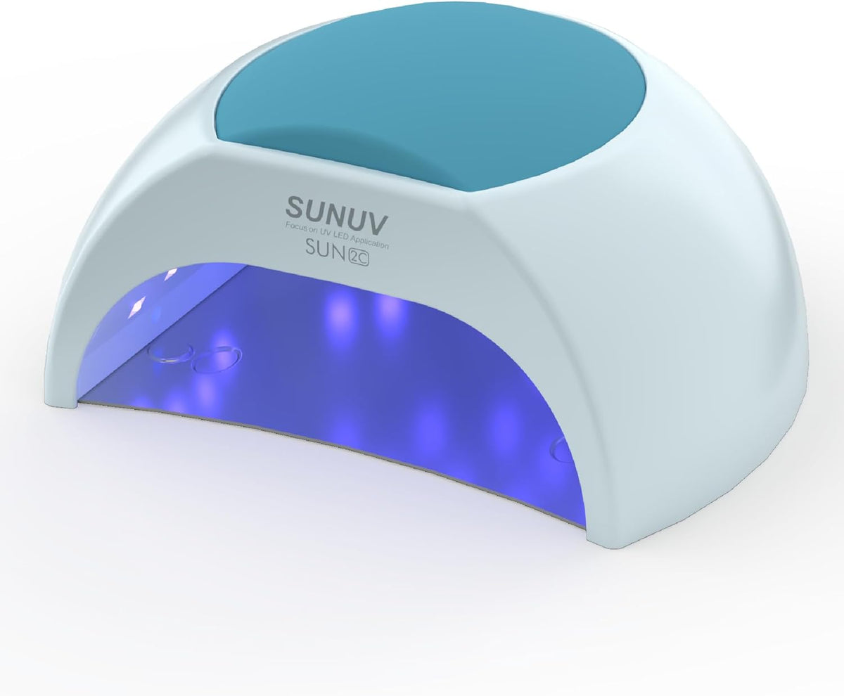 SUNUV UV LED Nail Lamp, LED UV Light for Gel Nails Polish with Removable Base, 4 Timer Settings Auto Sensor SUN2C Blue