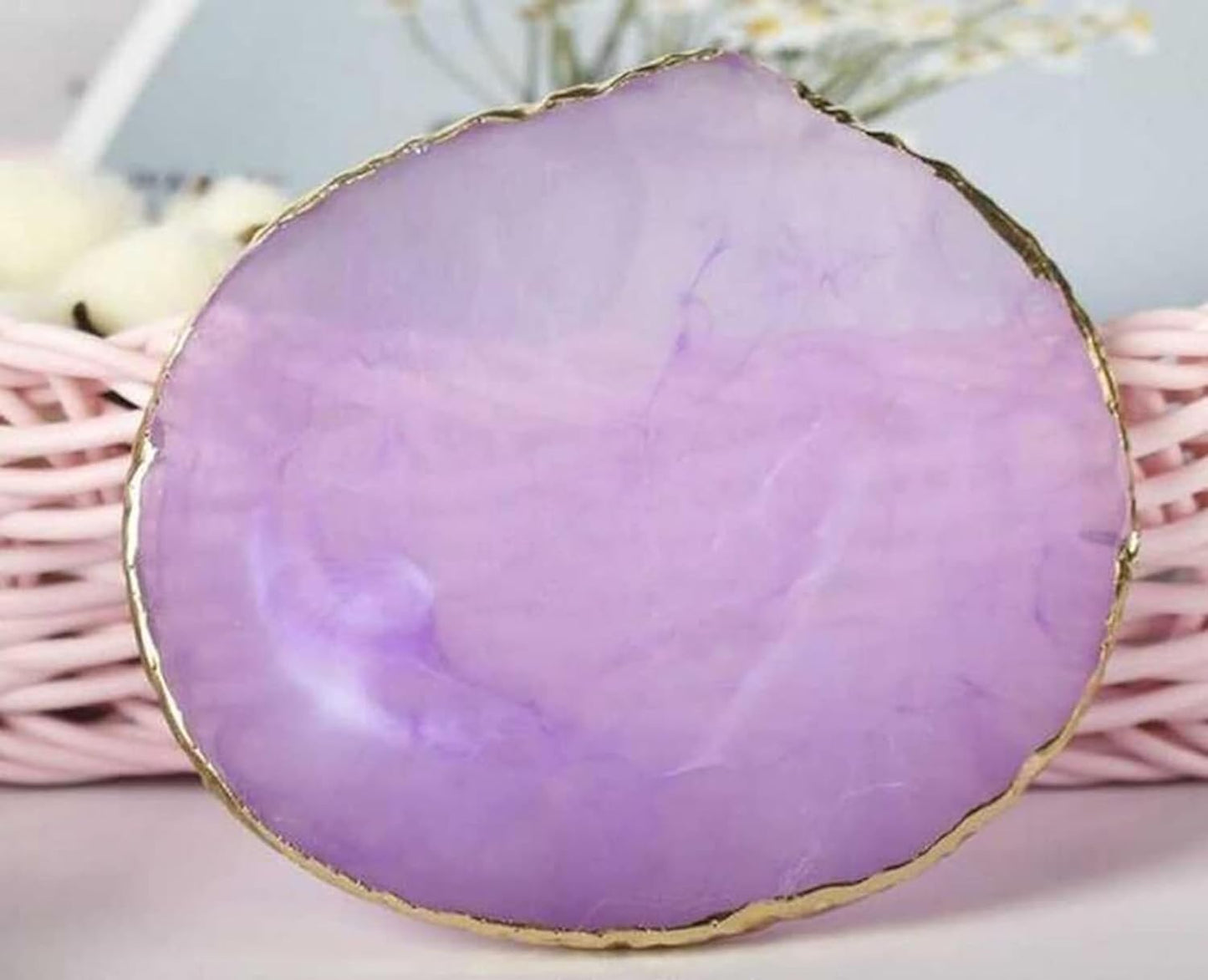 2 Pcs Resin Nail Palette Nail Polish Palette Nail Art Palette with Stainless Stirring Rod (Gray and Purple)