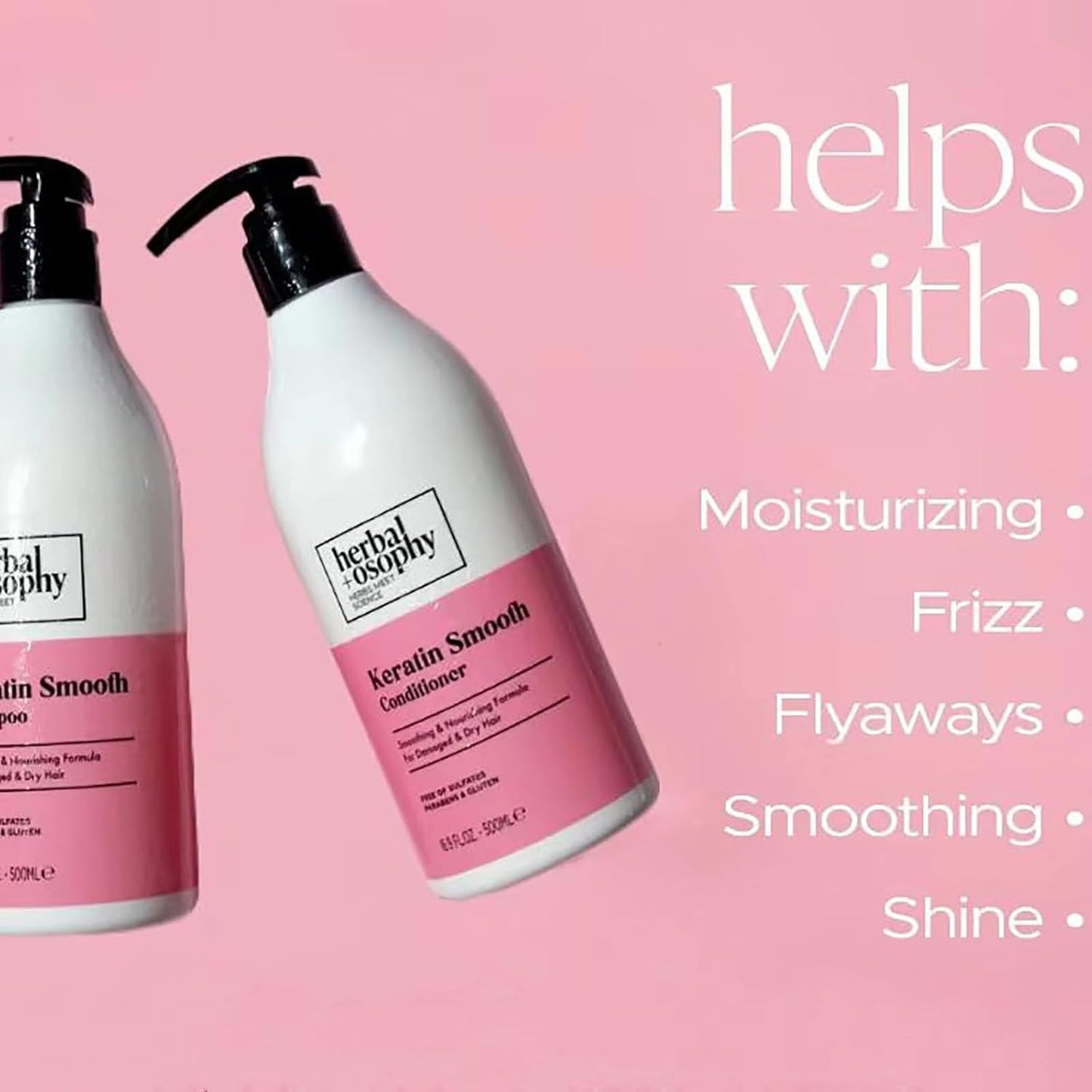 Keratin Strength Shampoo & Conditioner Set, Gluten-free, Sulfate-free, Paraben-free