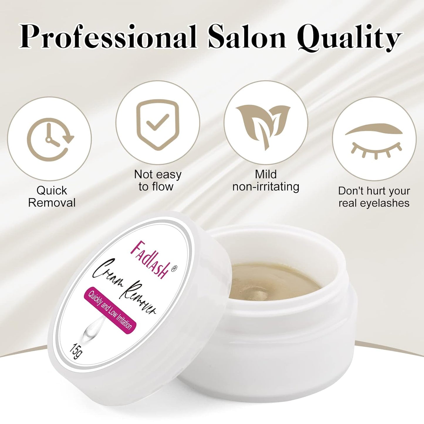 Eyelash Extension Remover 15g Cream Lash Extension Remover Professional Fast and Gentle Lash Remover for Lash Extensions Eyelash Glue for Salon by FADLASH (Tasteless)