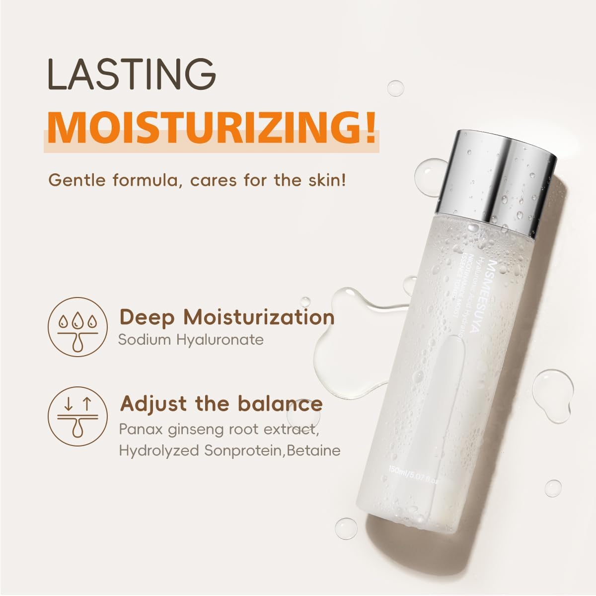 Nicotinamide Moist Essence Toner, with Nicotinamide, A Fresh and Delicate Feel, Moisturizing, Alcohol-Free, Suitable for All Skin Types, 150ml/5.07 fl oz