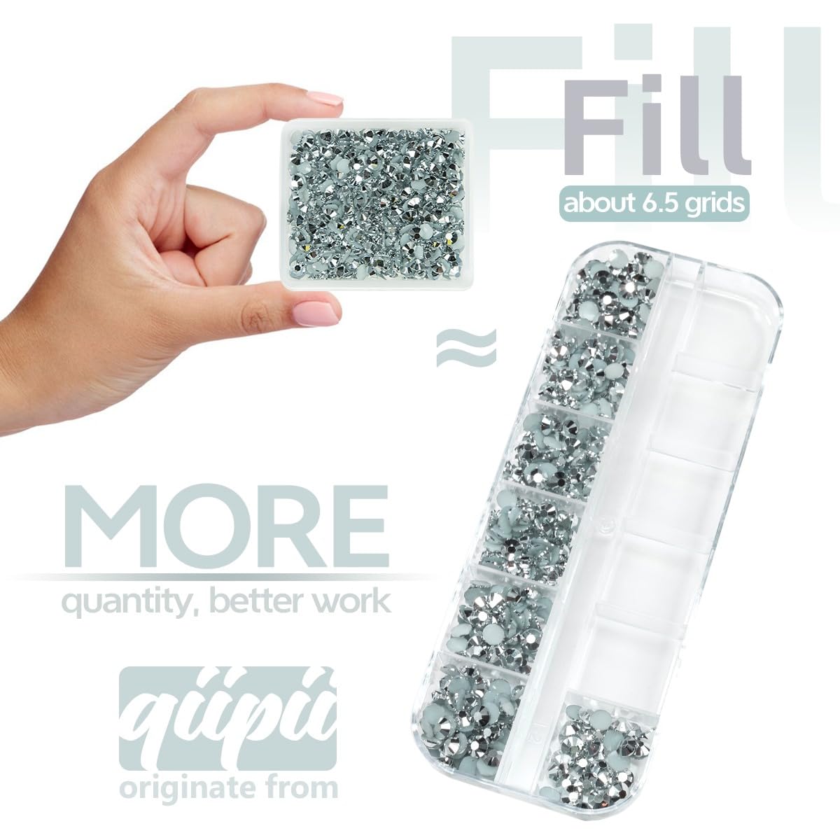 Metallic Silver Resin Rhinestones for Crafting 3mm 4mm 5mm Flatback Stones No-Hotfix Diamonds Crystals Gems Charms for Nails Face Eyes Makeup Body Tumblers Bottles Mugs DIY Crafts Shoes Clothes