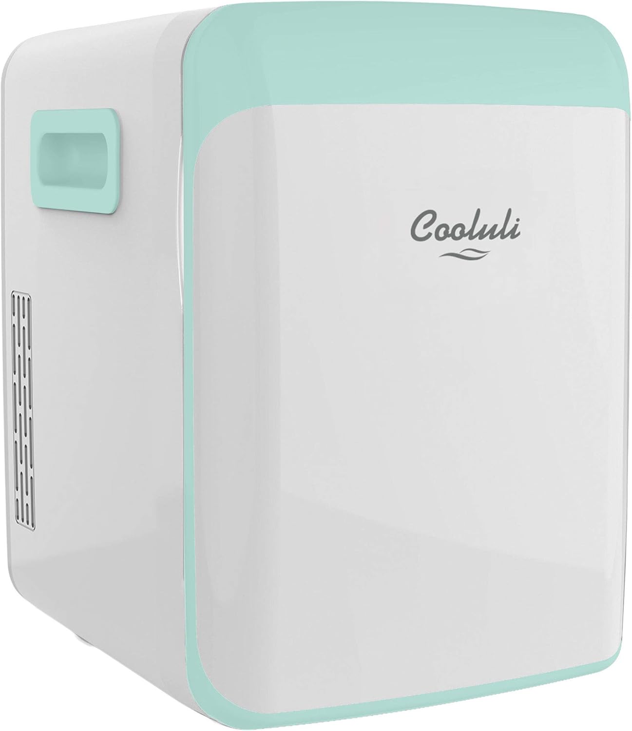 Cooluli 15L Mini Fridge for Bedroom - Car, Office Desk & College Dorm Room - 12V Portable Cooler & Warmer for Food, Drinks, Skincare, Beauty, Makeup & Cosmetics - AC/DC Small Refrigerator (Turquoise)