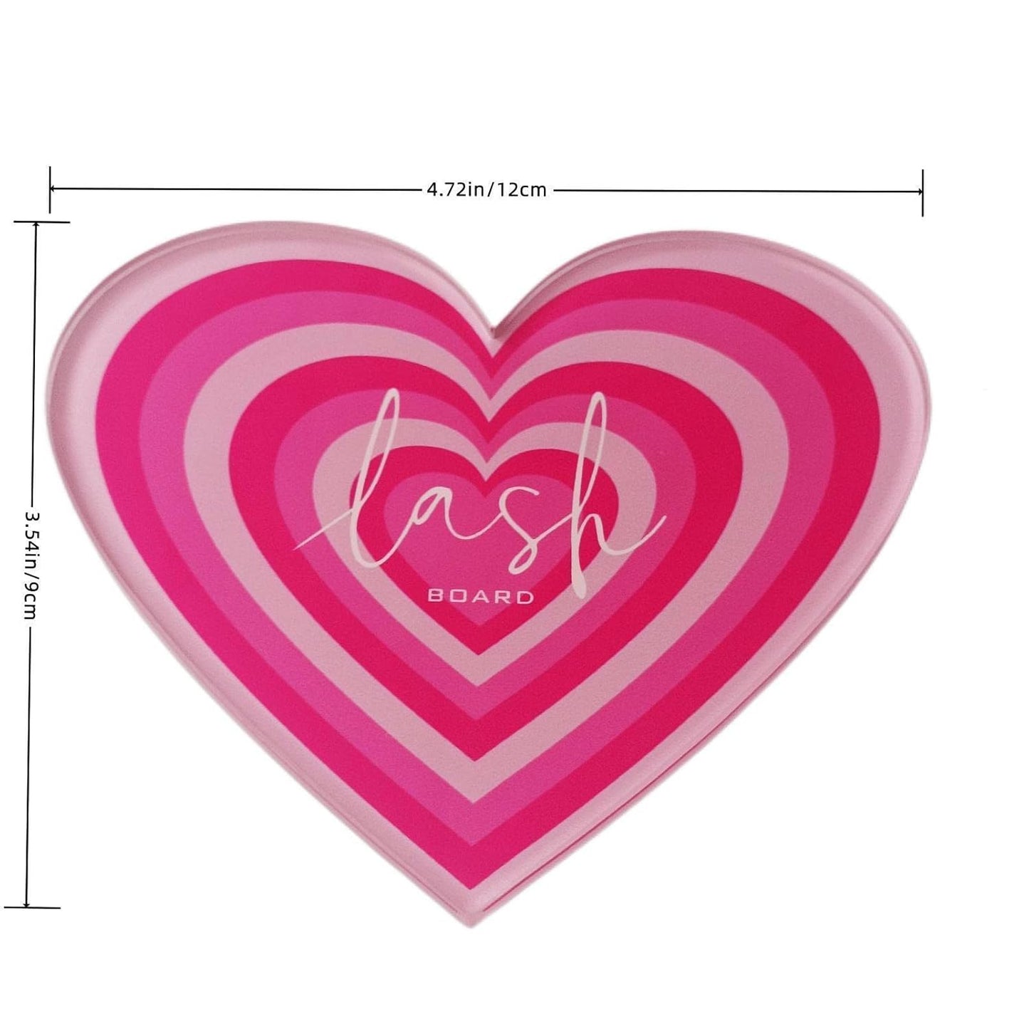 Grafting False Eyelash Acrylic Extension Pallet, Eyelash Extension Tweezers Plate Pad Makeup Palette Individual Training Tools (Heart-shaped（4.72x3.54inch）)