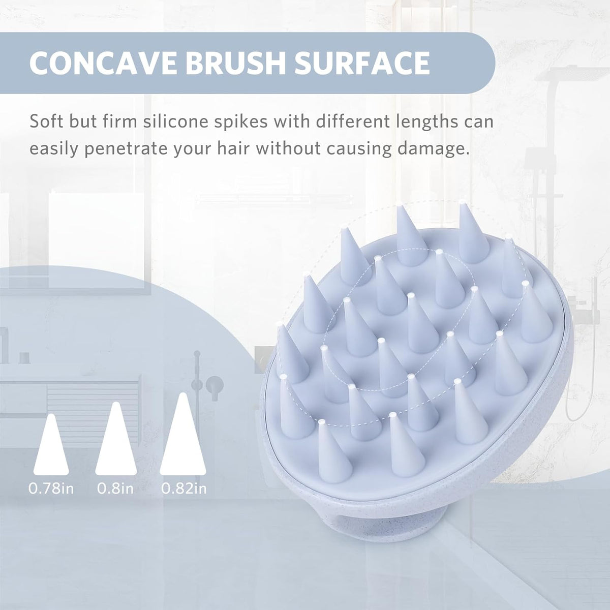 Sndyi Scalp Massager Shampoo Brush, Scalp Scrubber with Soft Silicone Bristles, Scalp Exfoliator for Dandruff Removal, Wheat Straw Hair Scalp Massager for Hair Growth, Wet Dry Scalp Brush, Blue