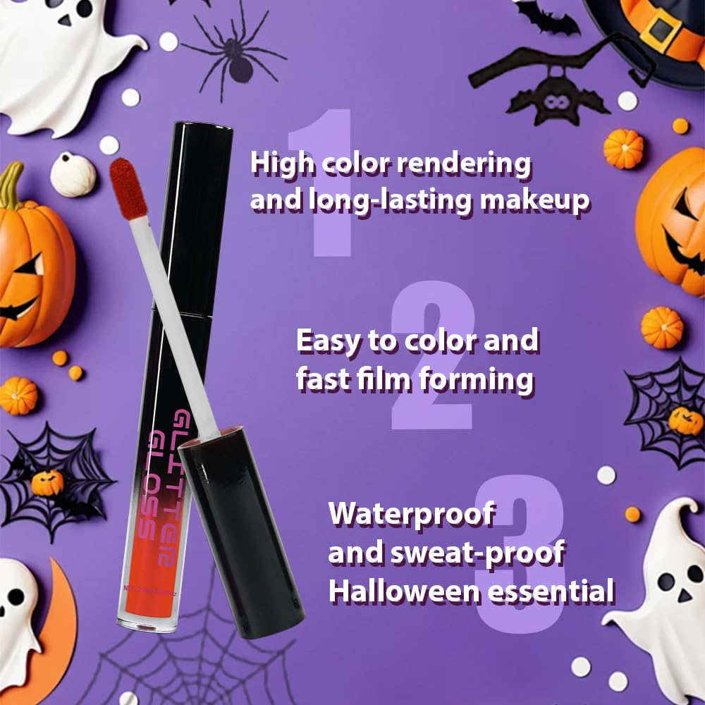 Red Matte Lipstick for Women,Liquid Lipstick,Long Lasting Waterproof Lightweight Comfortable Non-Drying Bold Dark Lip Gloss for Gothic Stage Makeup,Cruelty Free