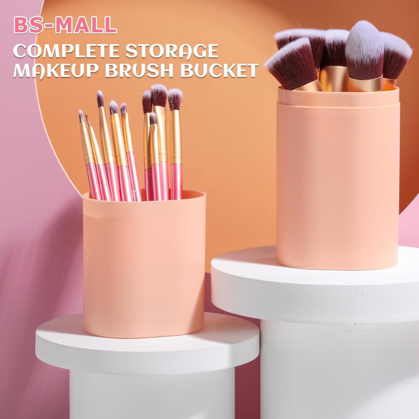 BS-MALL New 14 Pcs Makeup Brushes Premium Synthetic Kabuki Makeup Brush Set Cosmetics Foundation Blending Blush Eyeliner Face Powder Brush Makeup Brush Kit(golden Pink)