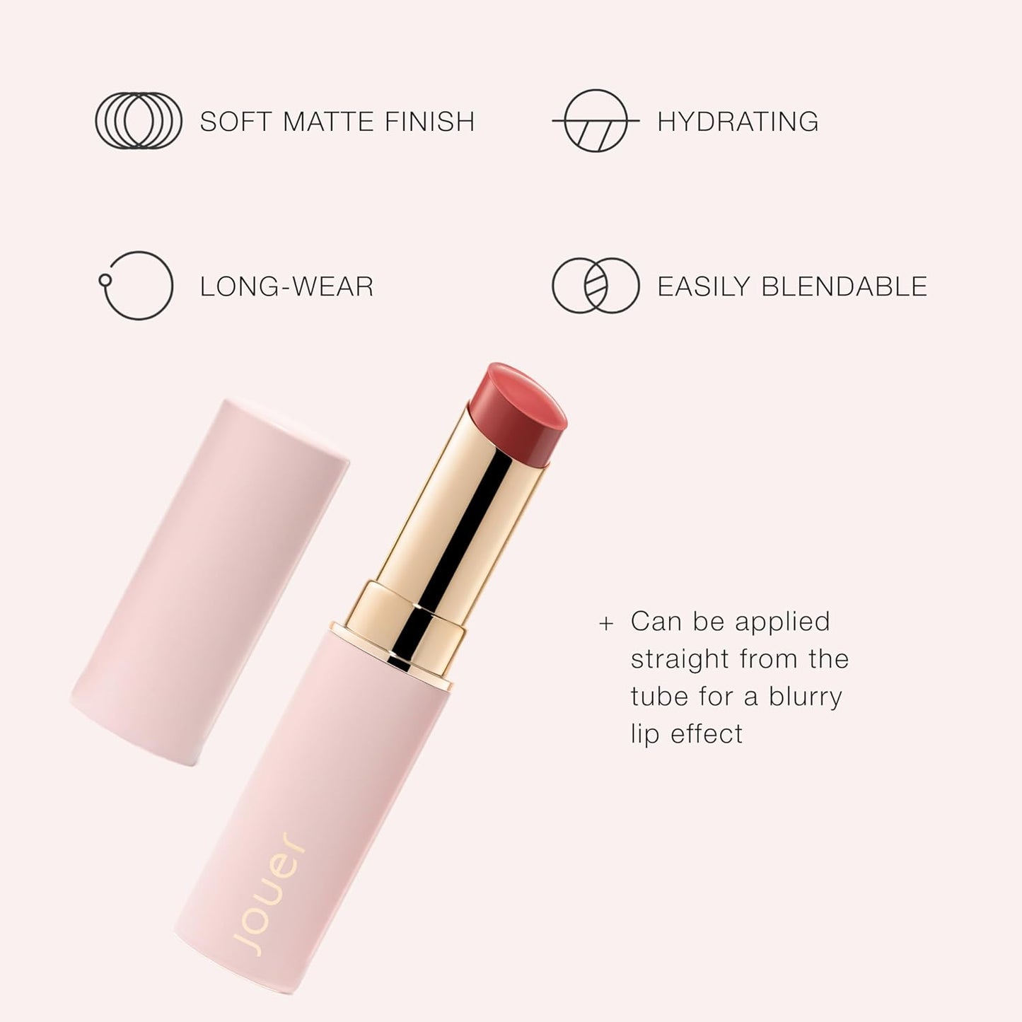 Jouer Balm Bouche Hydrating Lip Tint - Solidarité, Medium Muted Rose - Matte, Nourishing Lip Balm
