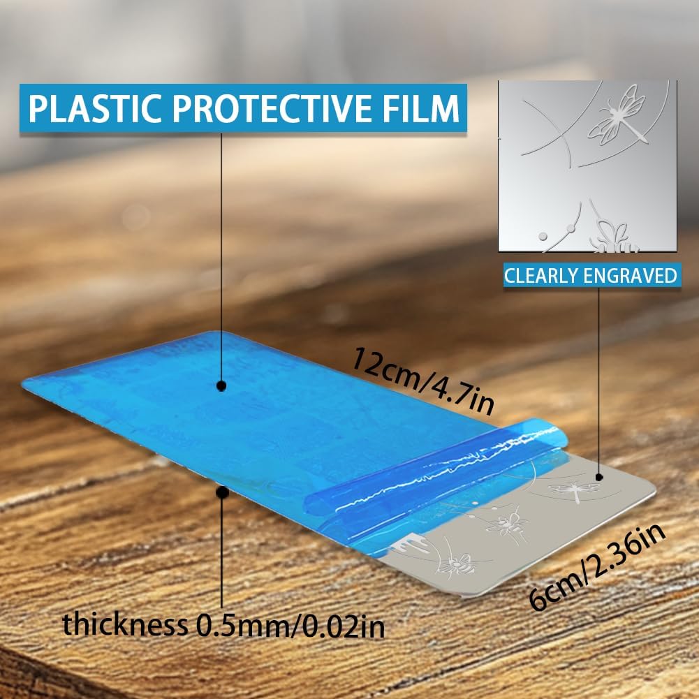 3Pcs Butterfly Dragonfly Nail Stamping Plate Bees Moth Nail Stamping Templates French Tip Art Stamp Plates Stainless Steel DIY Reusable Tools for Manicure Printing