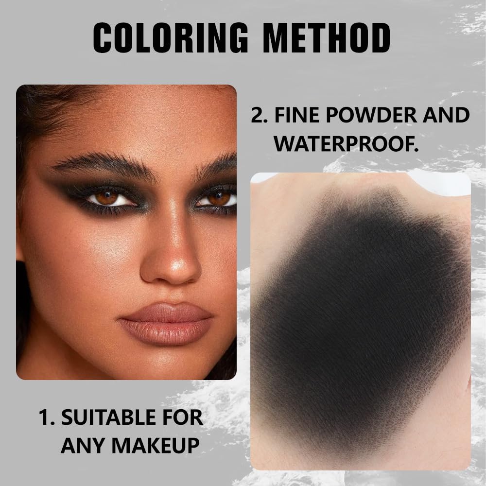 Matte Single Eye Shadow Palette Makeup, Deep Dark Black Monochrome Eyeshadow For Old Women, Mini Single Pressed Pigmented Waterproof Sombras Para Ojos, Vegan, Talc, Paraben&Cruelty Free, 04