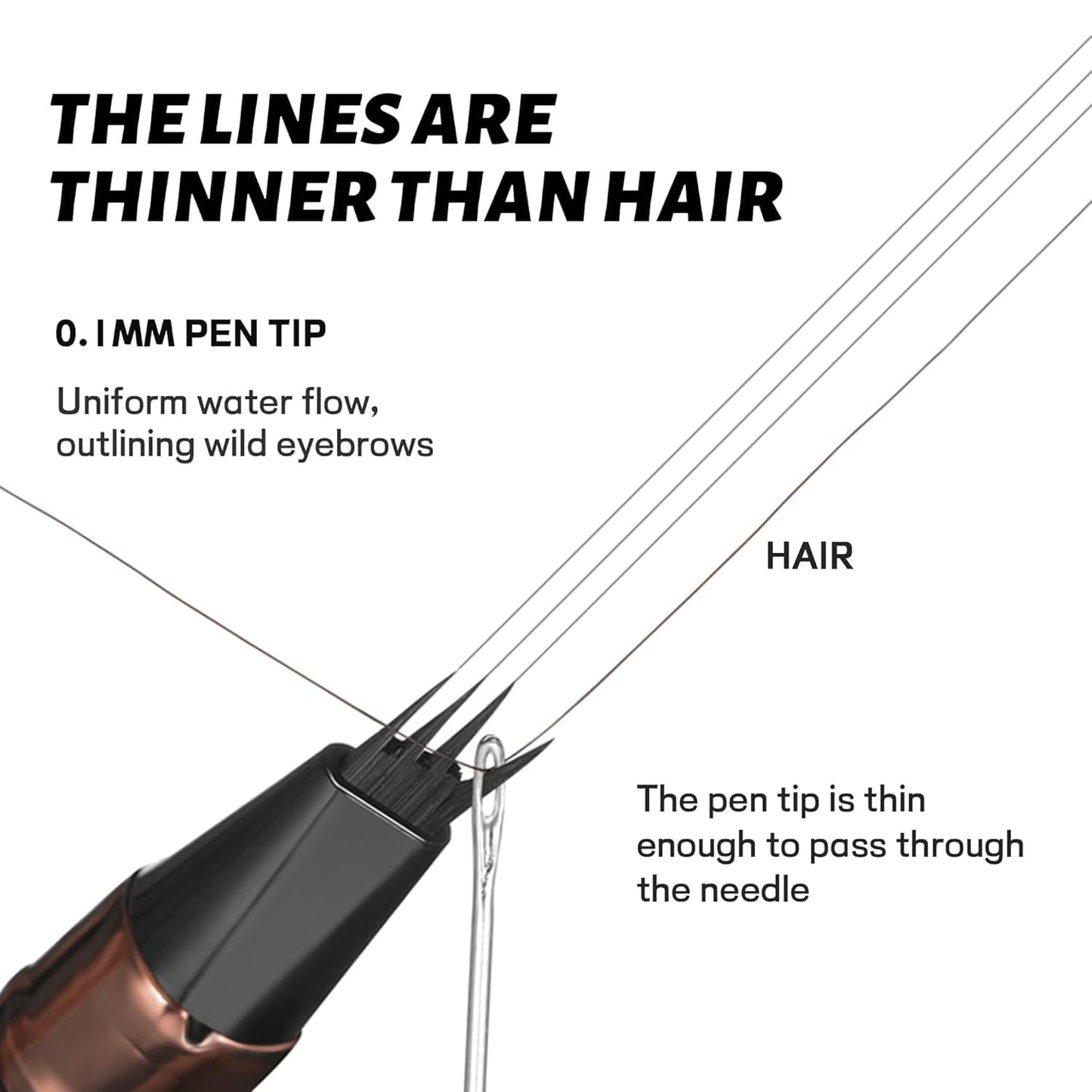 2 Pack Eyebrow Pen, Waterproof Microblading Eyebrow Pencil, 4 Tip Precise Eye Brow Makeup Pen for Women to Effortlessly Create Hair Like Natural Brows, Non Dry Out and Last All Day (Natural Brown)