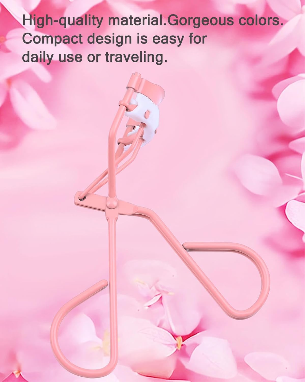 Eyelash Curlers with Comb IMMER LIEBEN Fashion Cute Eye Lash Curler with 3 Combs, 3 Refill, 10 Seconds for Long-Lasting Curl Pink