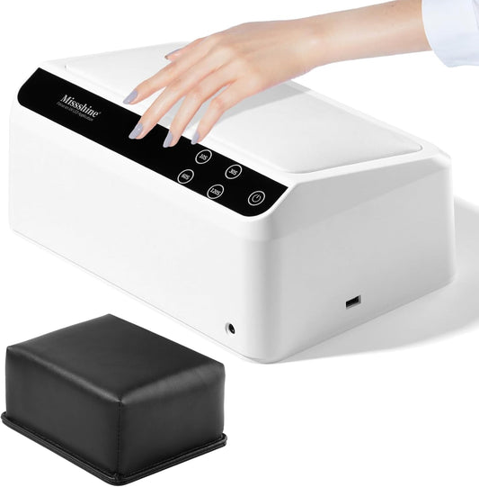 Missshine UV Nail lamp 72w 66 Dual Source Beads, Large Space uv Light for Gel Nails with Tilting Hand Pillow and Smart Touch Screen, Mirror Removable Base Nail lamp with 4 timers and Built-in USB