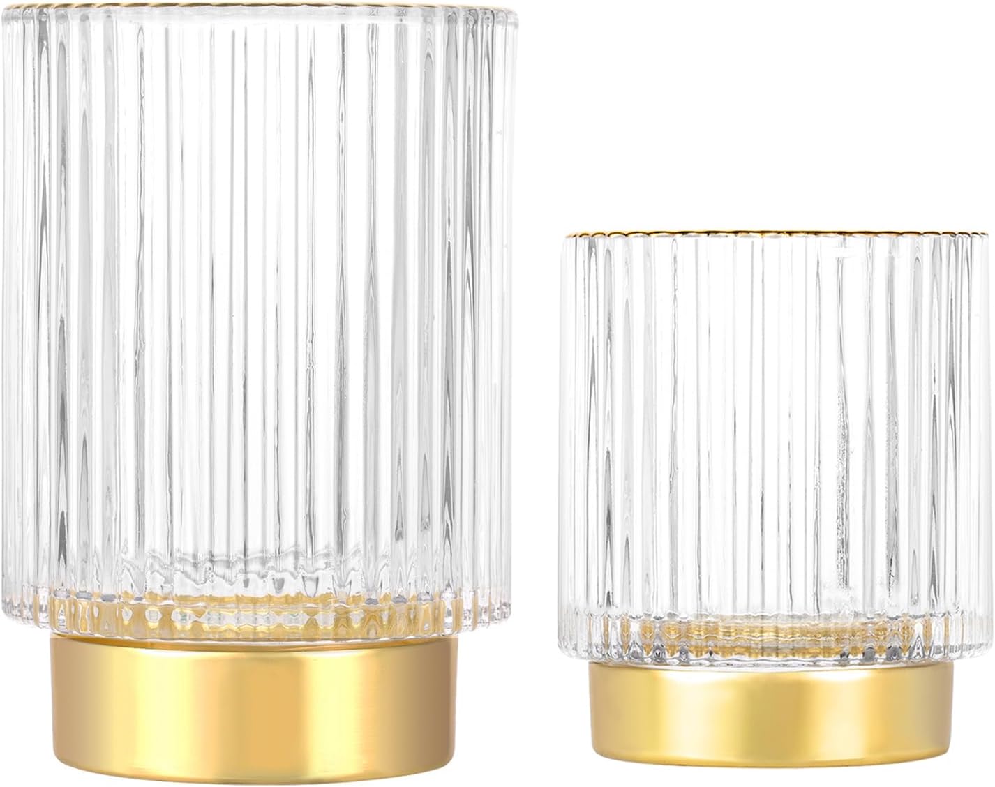 Crystal Glass Makeup Brush Holder Organizer – Clear Vanity Counter Brush Storage Cup