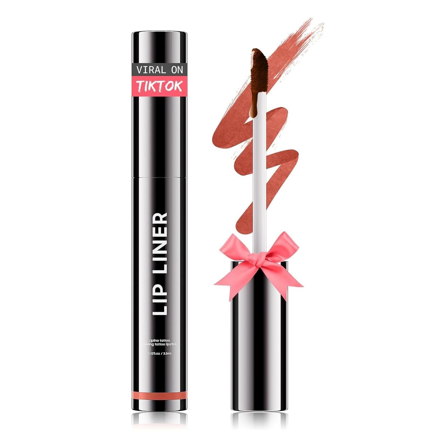 Lip Stain Peel Off, Lip Liner Moisturizing Long-Lasting & Waterproof, Transfer Proof & Plumping, Non-Stick Cup, Rose Color