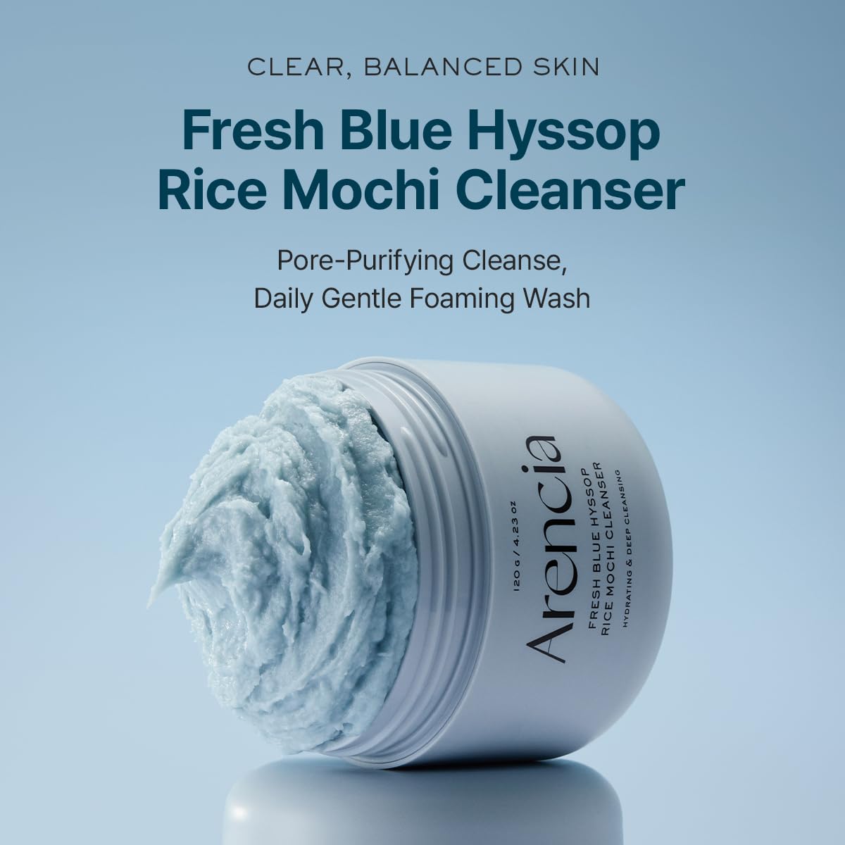 Hyssop Brightening & Deep-Cleansing Face Scrub & Exfoliator - for All Skin Types, Acne-Prone Skin & Blackheads (4.23oz)