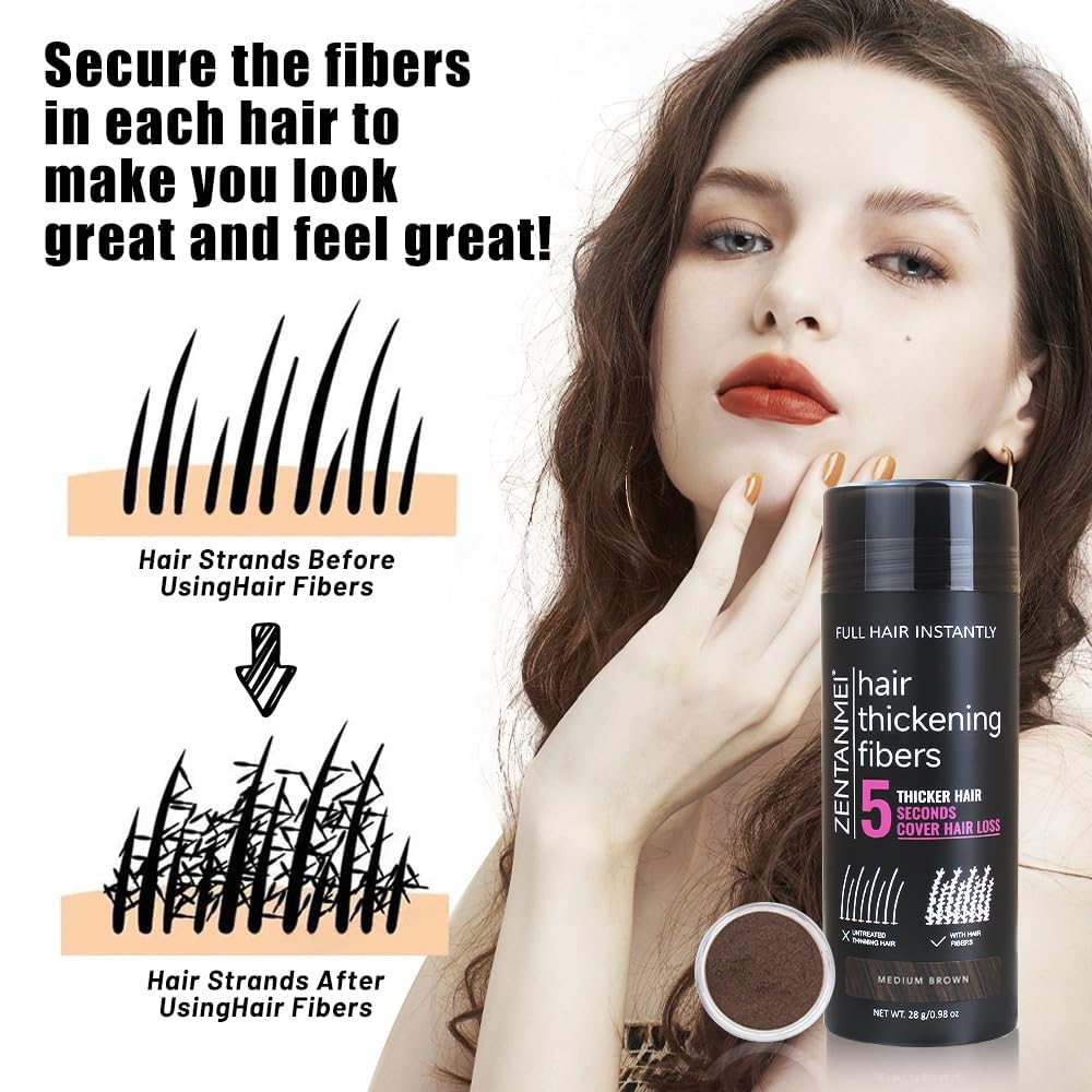 Hair Fibers for Thinning Hair for Women All-Natural Hair Building Fibers 0.98 Oz Hair Volume Powder Bald Spot Cover Up for Men & Women (Auburn)