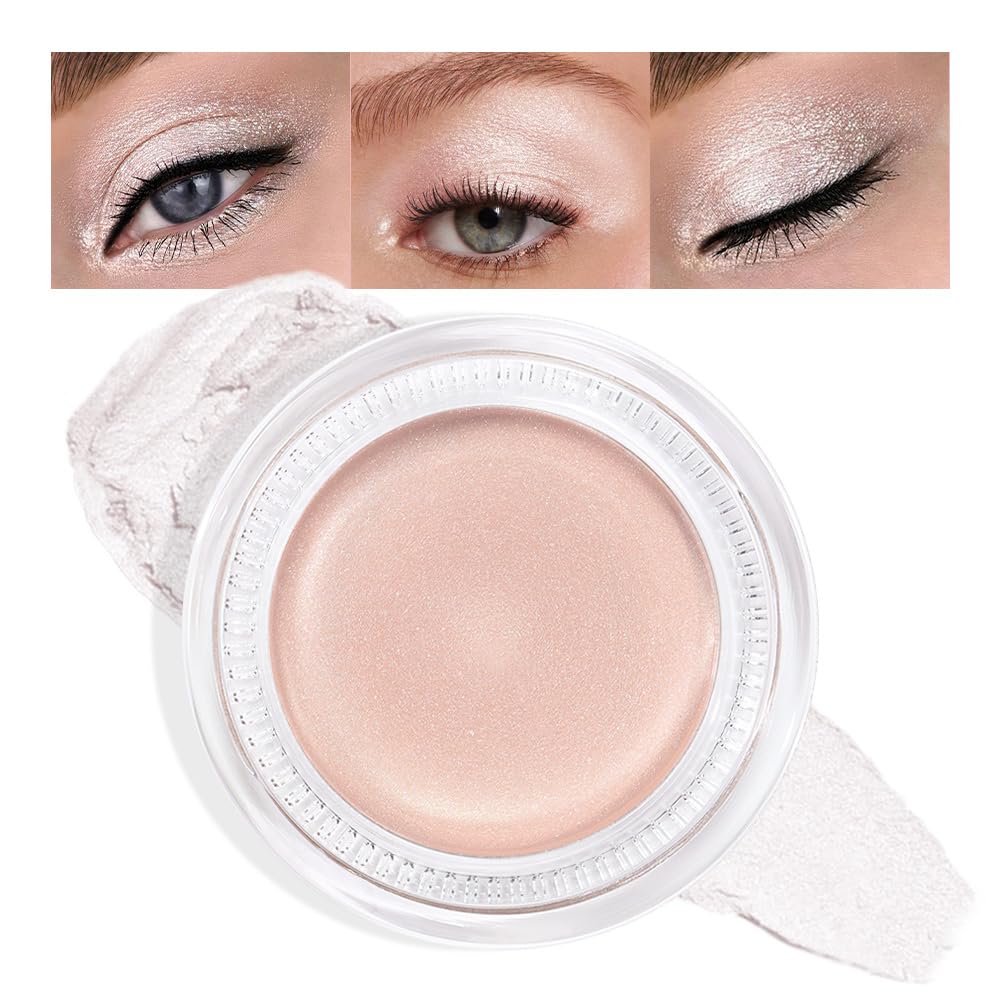 Cream Glitter Purity Shimmer Metallic Eyeshadow Palette Makeup, Natural Single Mini Instant Holographic Eyeshadow For Women, Sombras Crema Para Ojos, Talc, Paraben & Cruelty Free, P06