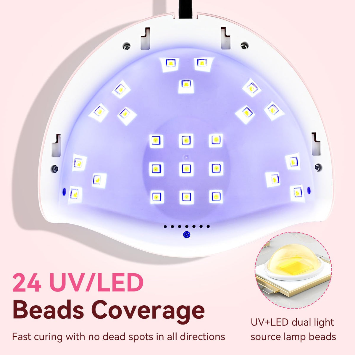 JODSONE Quick U V LED Nail Lamp with 4 Timer Settings Auto Sensor Nail Dryer Pink