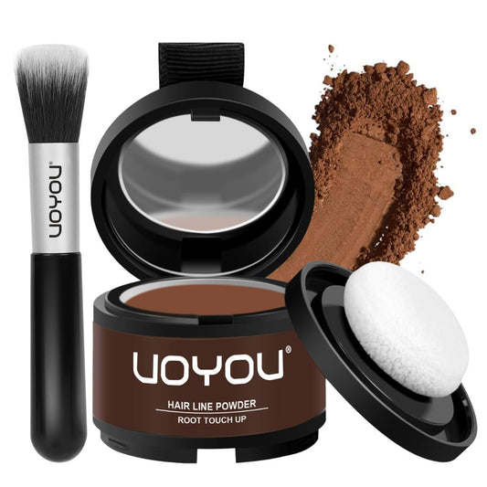 Root Touch Up Powder Instantly Conceals Hair Loss, Gray Root Cover Up Powder, Water & Sweat Resistant Hair Powder for Thinning Hair Men & Women, Includes Brush (Dark Blonde, 4g Bottle with Brush)