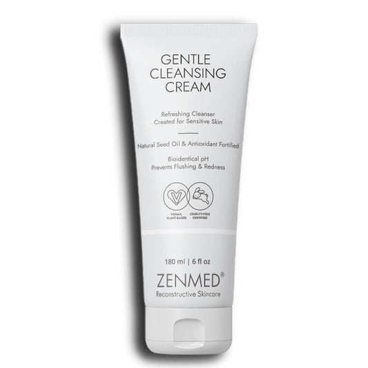 ZENMED Gentle Cleansing Cream - 6 oz. 100% Vegetarian Natural See Oil & Antioxidant Fortified Help Control Redness & Flushing pH 6.0 Soap-Free Will Not Over-Dry