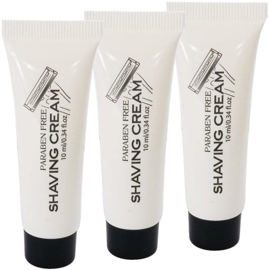 Bulk Shaving Cream - 0.34 fl oz Tubes, White, Pack of 144 - Travel Shaving Cream - Disposable Shave Foam Units for Hotels & Travel - Unscented