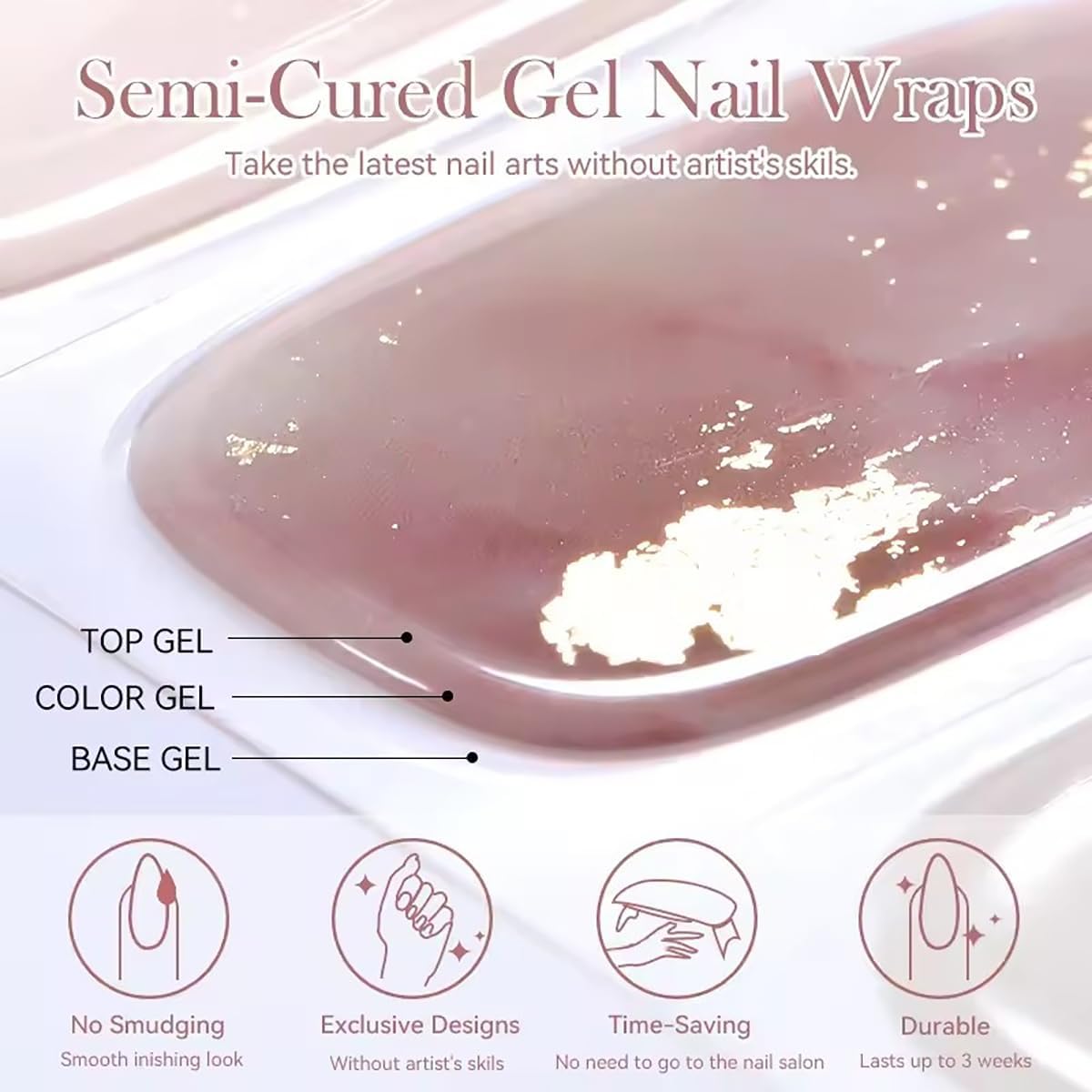 Red Semi Cured Gel Nail Strips Stickers Real Gel Polish Strips Supply 16Pcs Self-Adhesive Design Solid Color Nail Stickers for Women DIY Waterproof Manicure Kit Party Nails Decoration 1 Sheets