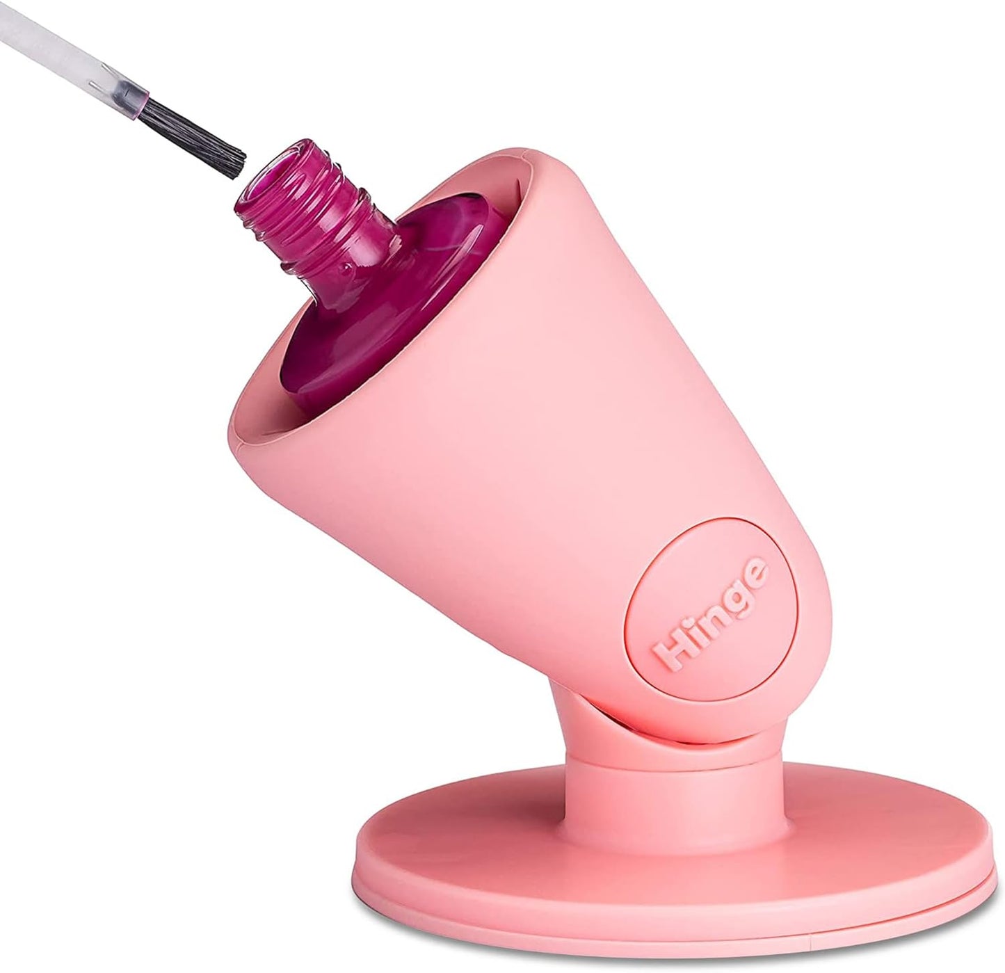 tweexy Hinge Untippable Nail Polish Bottle Holder | Anti-Spill Nail Polish Holder Stand, Tilted, IntelliStick Airlock Suction | Fingernail Painting, Nail Art Tools | Nail Polish Accessories (Blush)