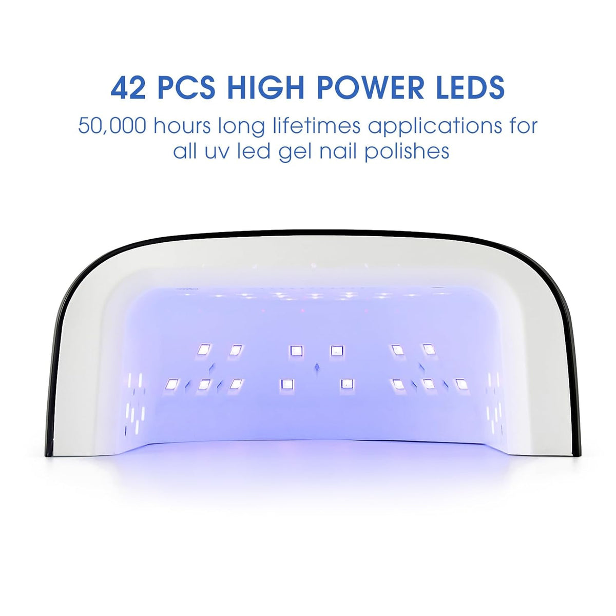 Rechargeable UV LED Nail Lamp 60W Cordless Nail Dryer LED Gel Polish Light with LCD Display, Auto Sensor and 4 Timer Settings, Professional Curing Lamp with 42 LED Beads for Salon and Home