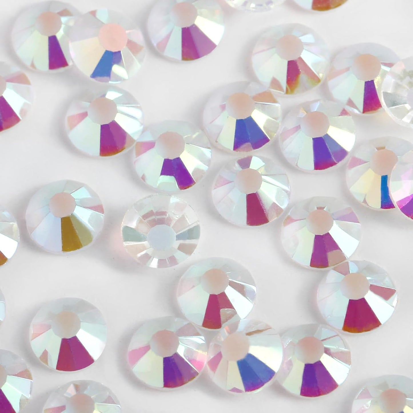 2000PCS SS16 Flatback Rhinestones | 12-Facet Diamond-Cut Glass Gems for Nail Art, Clothing, DIY Crafts |Glue-On Decoration Stones with Silver Backing(Transparent AB)