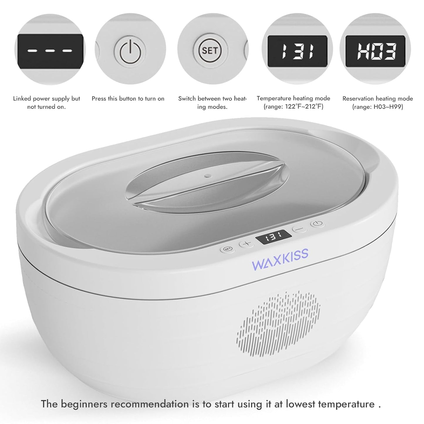 Paraffin Wax Machine for Hand and Feet with 3 packs of Paraffin Wax Refills moisturizing,3000ml Hand wax Paraffin Machine for Reservation Paraffin Wax Bath
