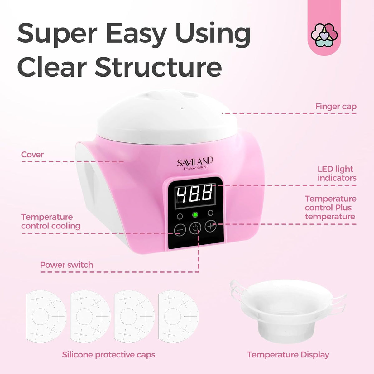 SAVILAND Nail Polish Remover Machine: Nail Soaking Bowl Fast Steam Gel Nail Polish Remover Machine Portable Nail Steamer Steam Off Gel Polish Remover Remover Home Salon