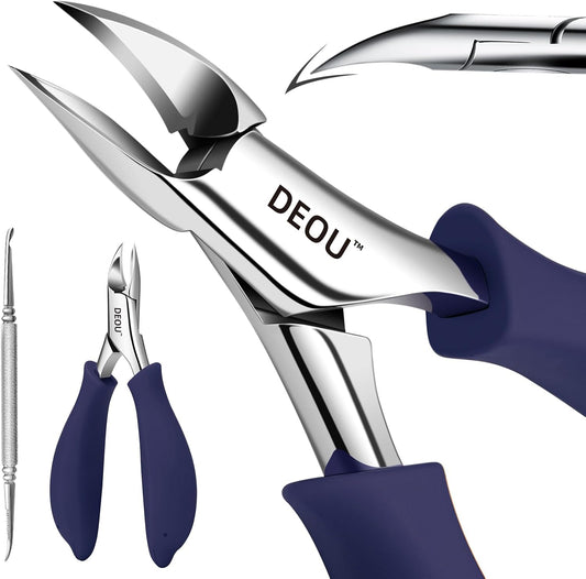 Podiatrist Toenail Clippers Ingrown Toenail Tools for Thick Nails and Inlaid Nails,Manicure and Pedicure Clippers,Heavy Duty Nail Clippers, Pedicure Tools (Dark Blue+Nail Remover)