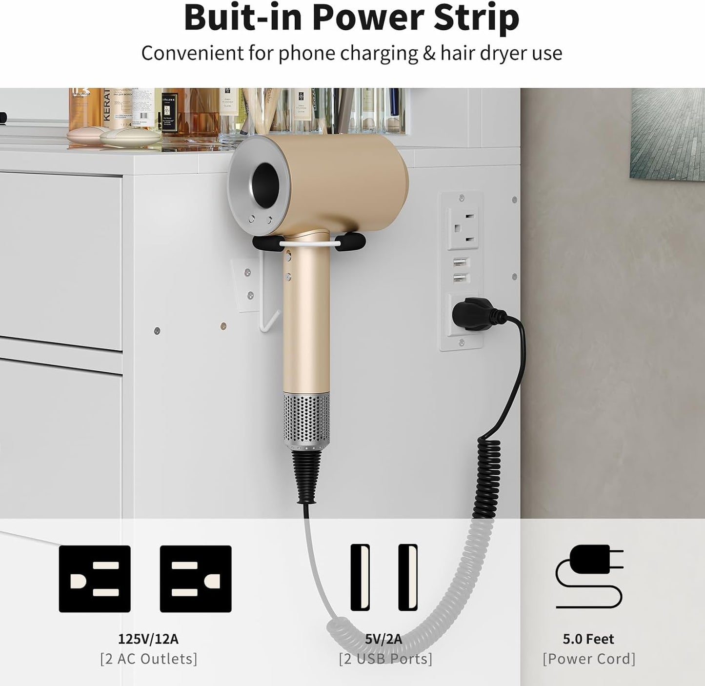 11 Drawers Makeup Vanity with Charging Station, Vanity Desk with 13 LED Bulbs and HD Mirror, 3 Color Brightness Adjustable, Glass Top Vanity Set for Bedroom, White